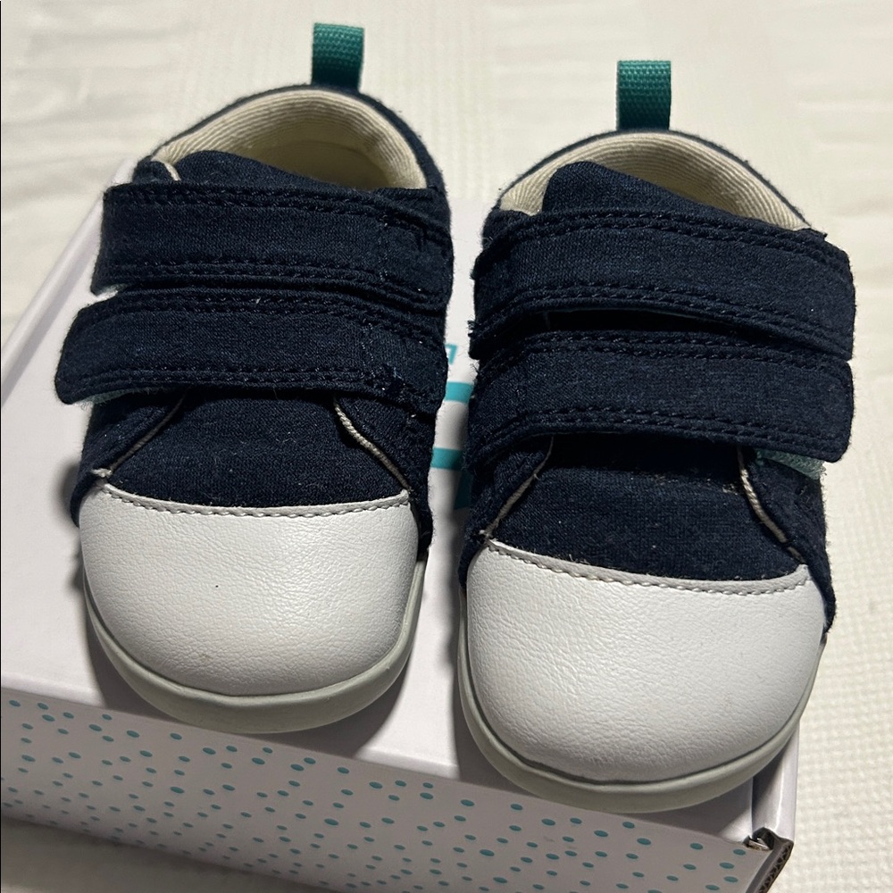 Navy and White Baby Walker Shoes